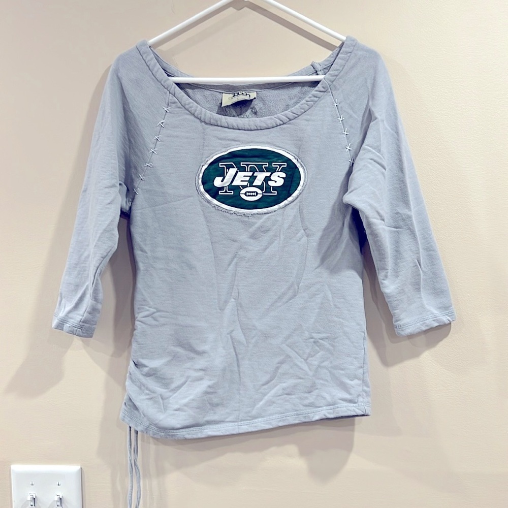 🔥Jets Gray Women's Top with Logo Size L EC🔥